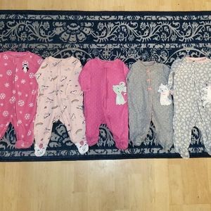 Lot of 3 month footed pajamas.